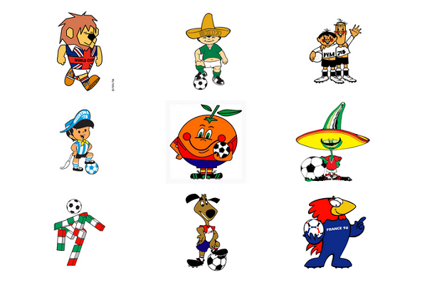 World Cup Mascots in action.
